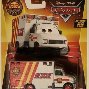 DISNEY PIXAR CARS MORGAN MARTINS Ambulance Radiator Springs RACE & RESCUE HTF